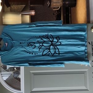 SURE Hooded Blue Tunic Dress-Large